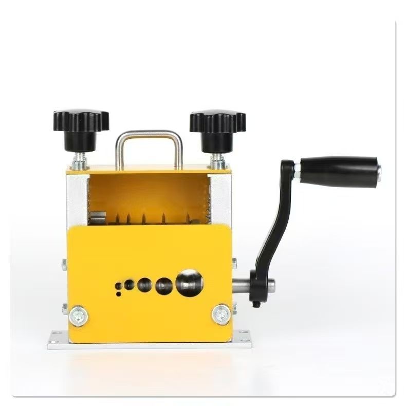 Manual wire stripper, hand drill driven wire stripping tool, 6-slot, 5-blade design.