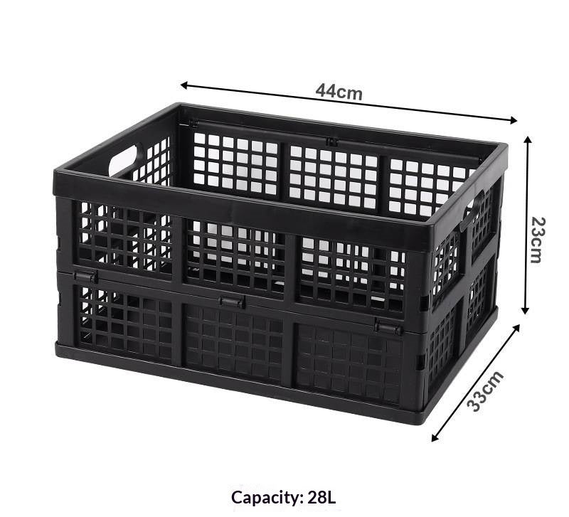 Foldable plastic storage box