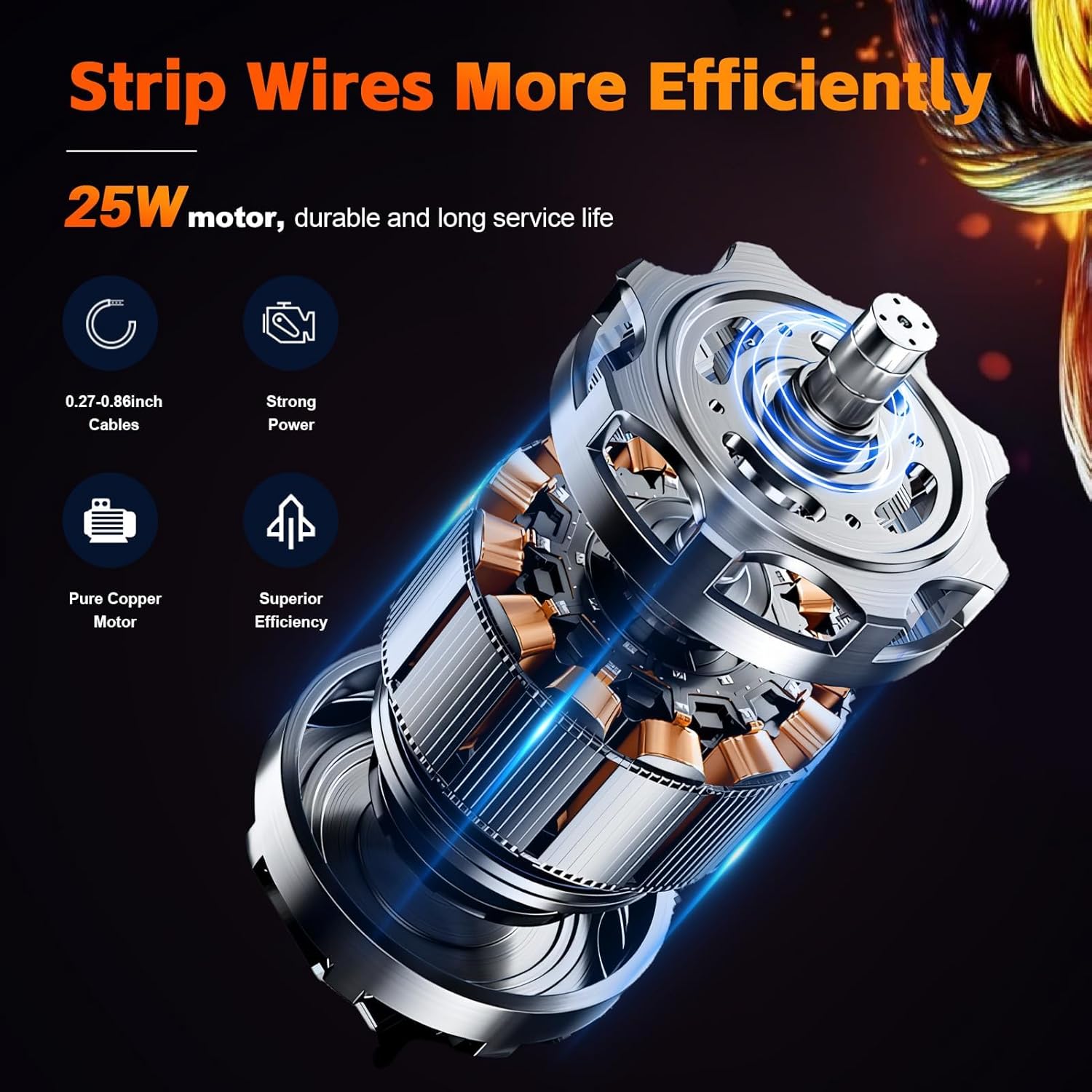 Electric wire stripping machine