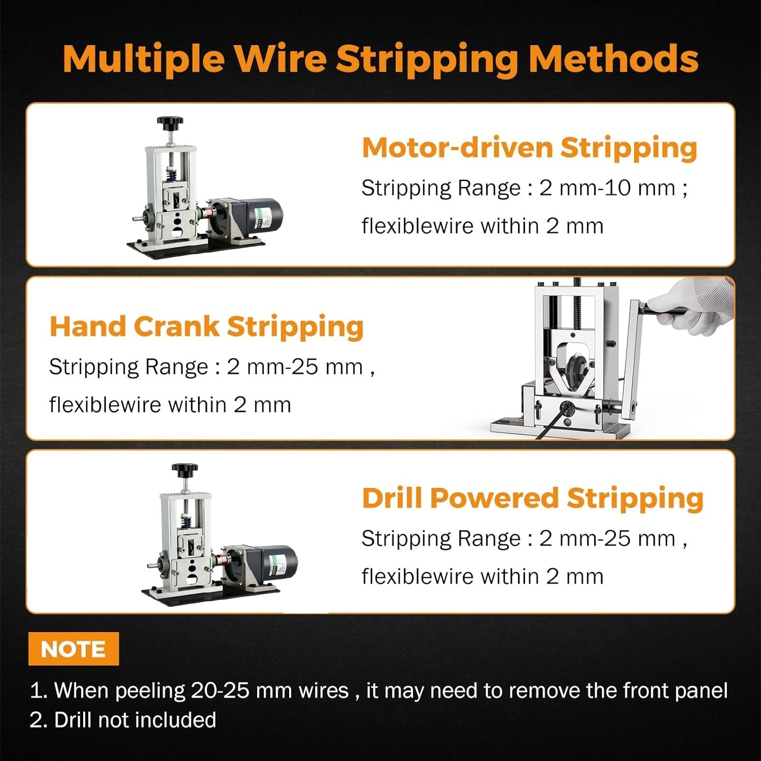 Electric wire stripping machine
