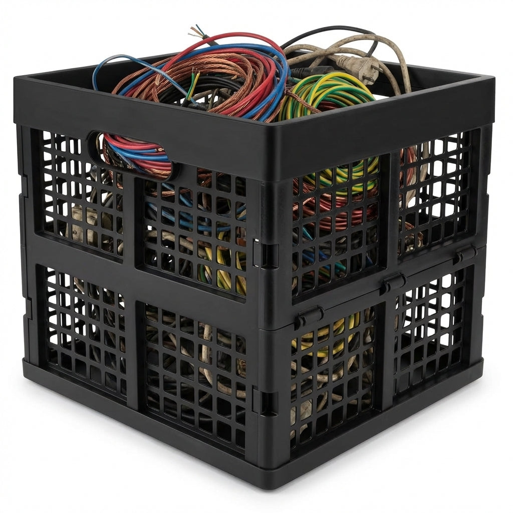 Foldable plastic storage box