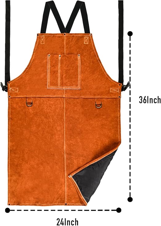 Work Apron - Heat Resistant, Flame Retardant Heavy-Duty Apron