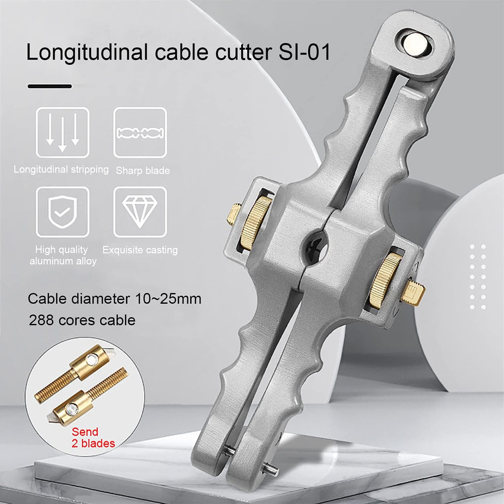Fiber optic cable strippers with adjustable cutting depth