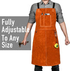 Work Apron - Heat Resistant, Flame Retardant Heavy-Duty Apron