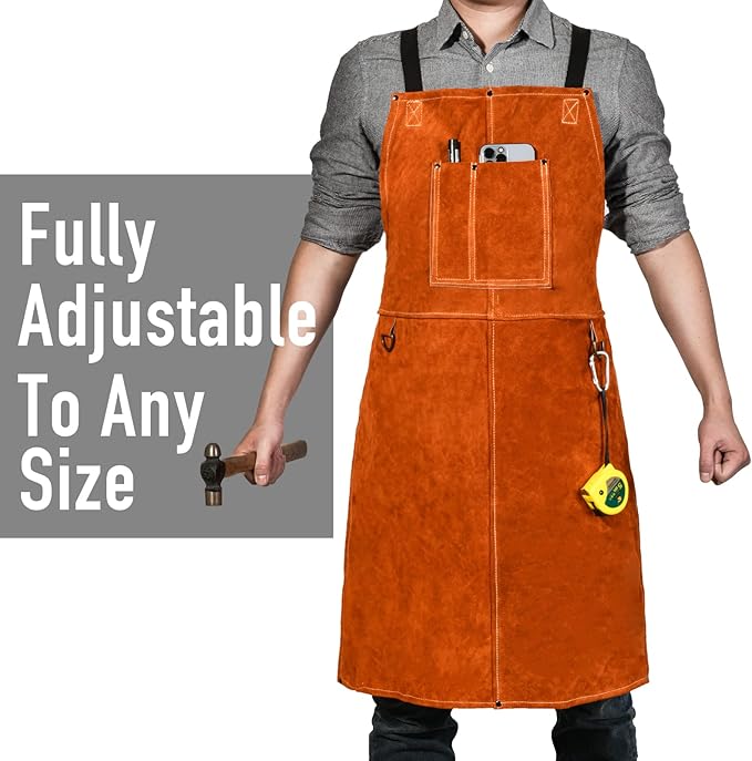 Work Apron - Heat Resistant, Flame Retardant Heavy-Duty Apron