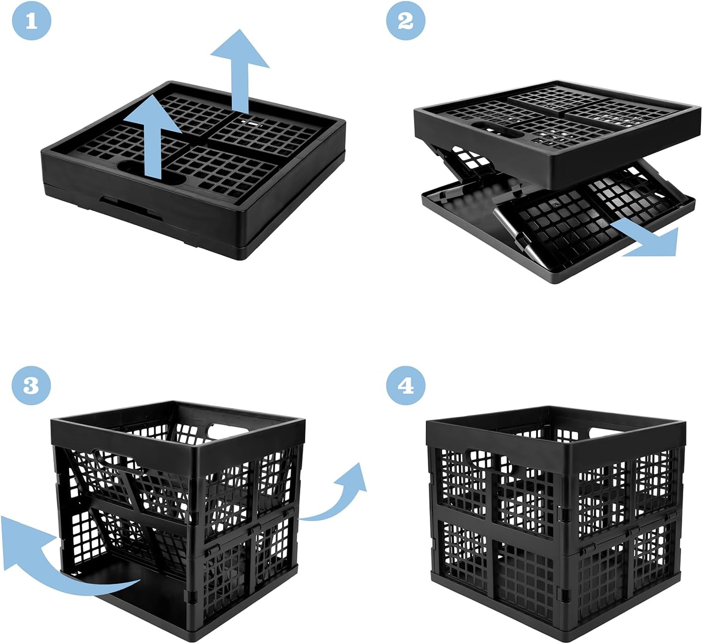 Foldable plastic storage box