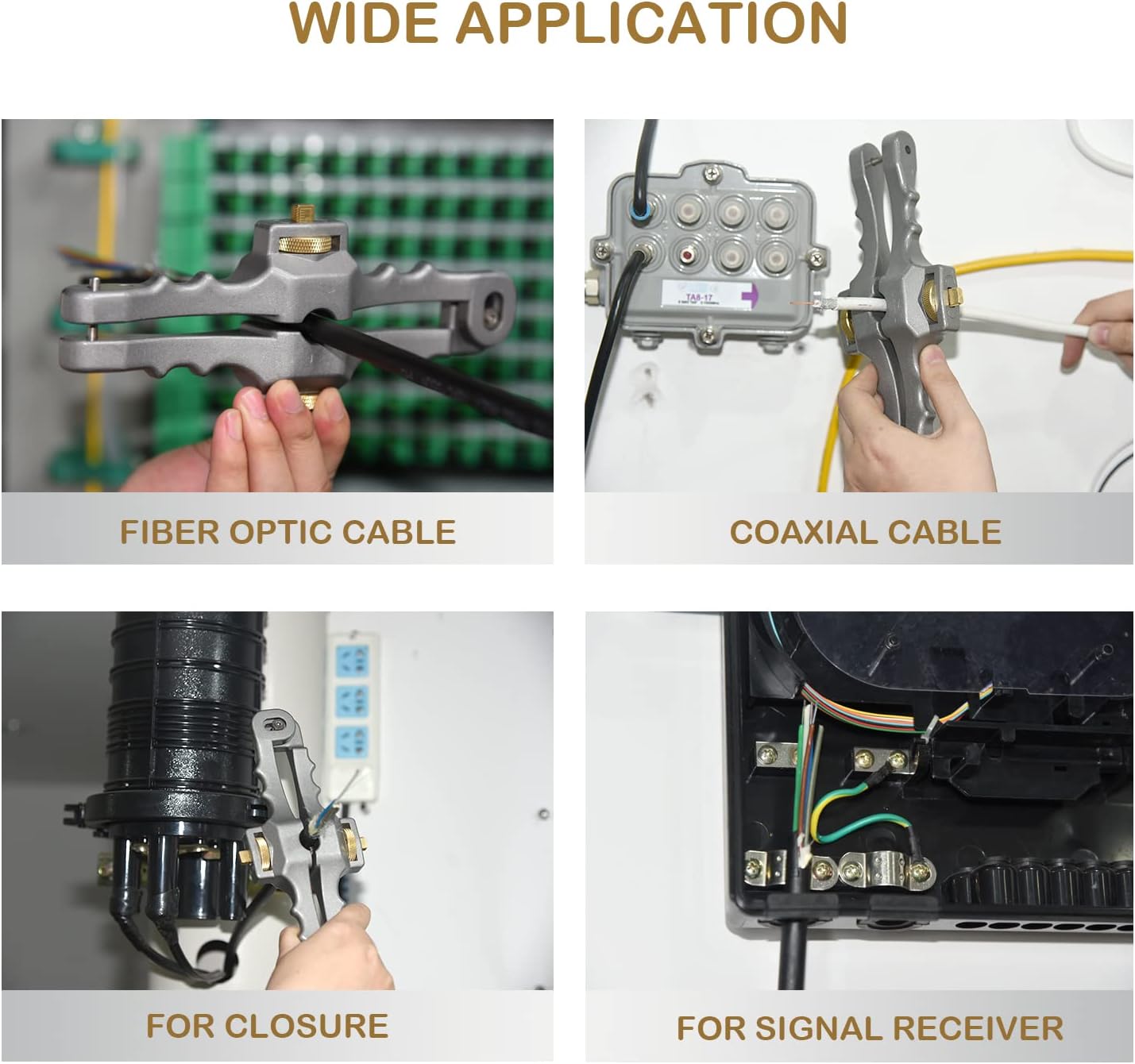 Fiber optic cable strippers with adjustable cutting depth