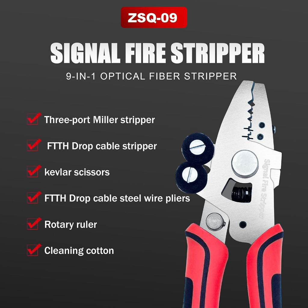 9-in-1 fiber optic cable stripping tool