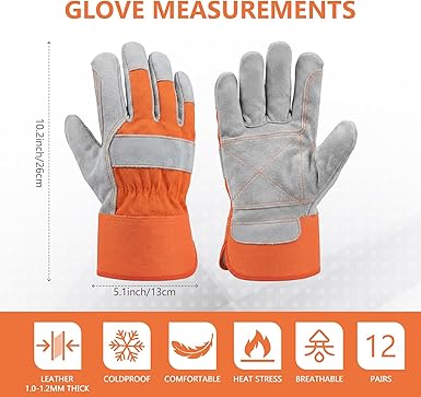 Leather work gloves