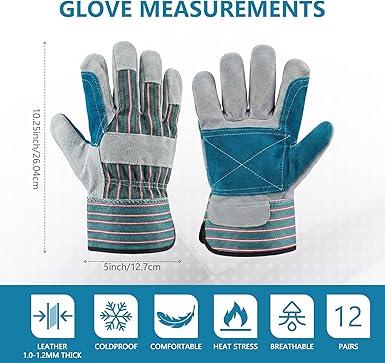 Leather work gloves
