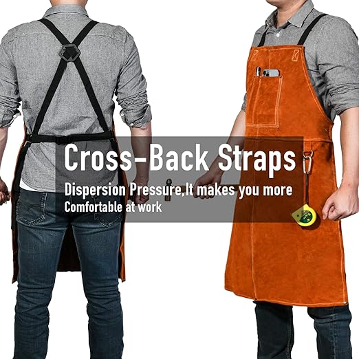 Work Apron - Heat Resistant, Flame Retardant Heavy-Duty Apron