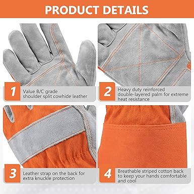 Leather work gloves