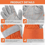 Leather work gloves