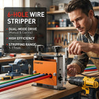 Manual wire stripper, hand drill-driven wire stripping tool, 6-slot 5-blade design, fits wires from 0.06 inches to 0.67 inches, scrap wire peeling machine