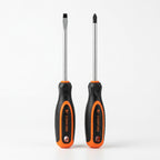 Two-piece magnetic screwdriver set, including a flathead screwdriver and a Phillips head screwdriver (approx. 21 cm).