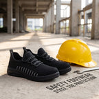 Men's steel-toe work shoes, breathable, impact-resistant, lightweight and safe.