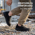 Men's steel-toe work shoes, breathable, impact-resistant, lightweight and safe.
