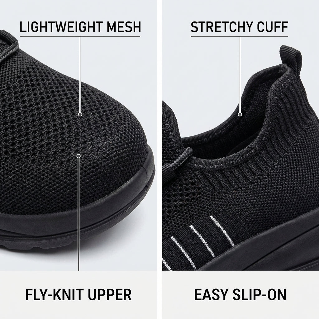 Men's steel-toe work shoes, breathable, impact-resistant, lightweight and safe.